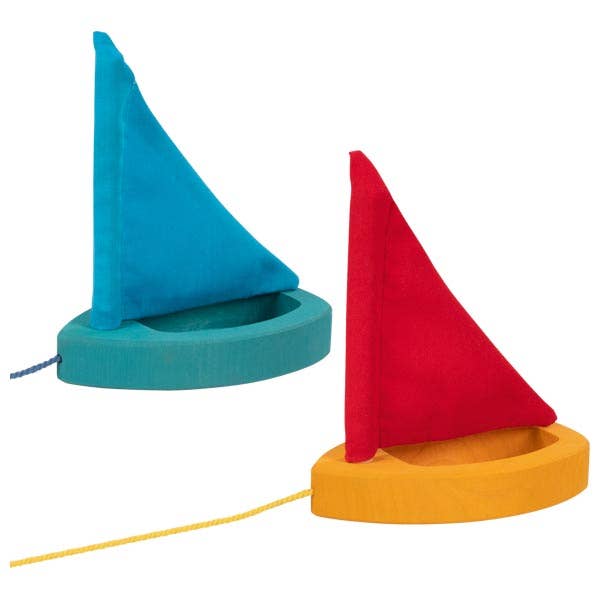 Wooden Puddle Sailboats Set - 6 Pack - goki Evolution